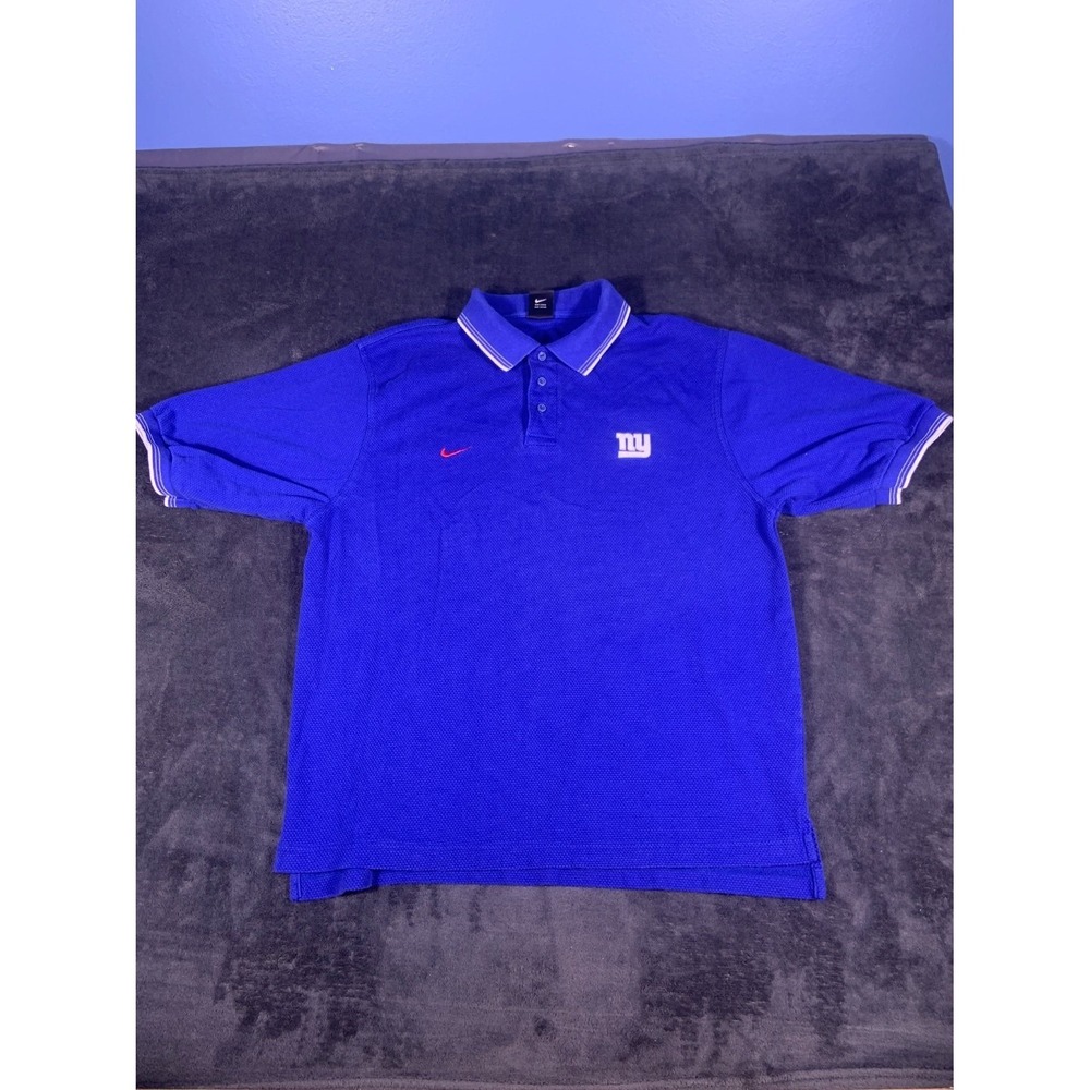 Nike NFL Team Apparel‎ New York Giants Men's Polo M Blue Three-button Placket